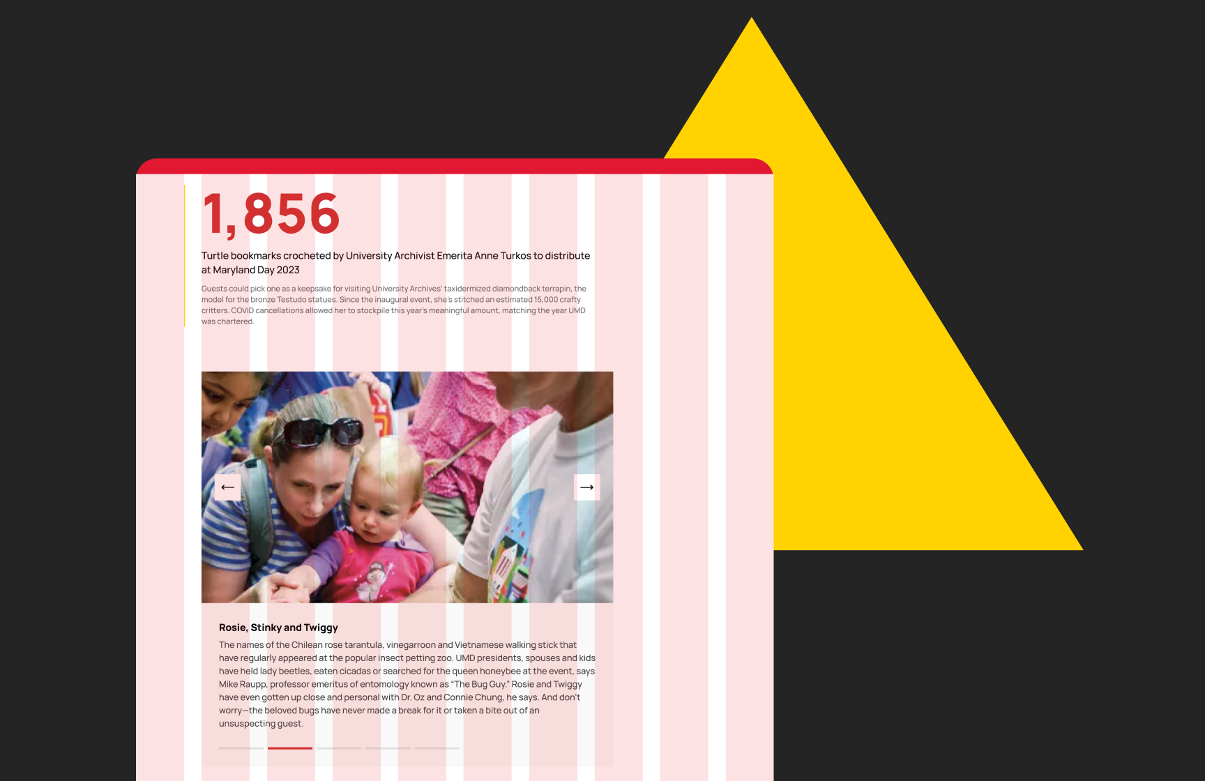 Grid overlaid on an example page. Triangle in background