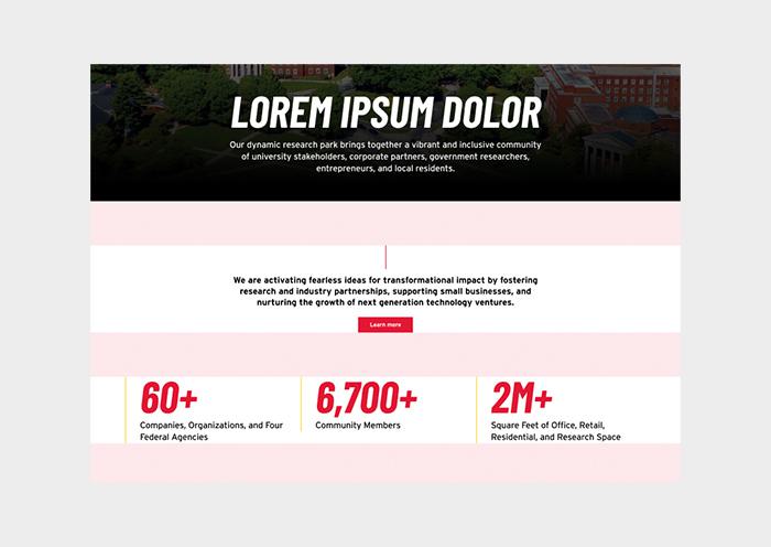 Vertical spacing - pink highlights show spacing between items on a web page