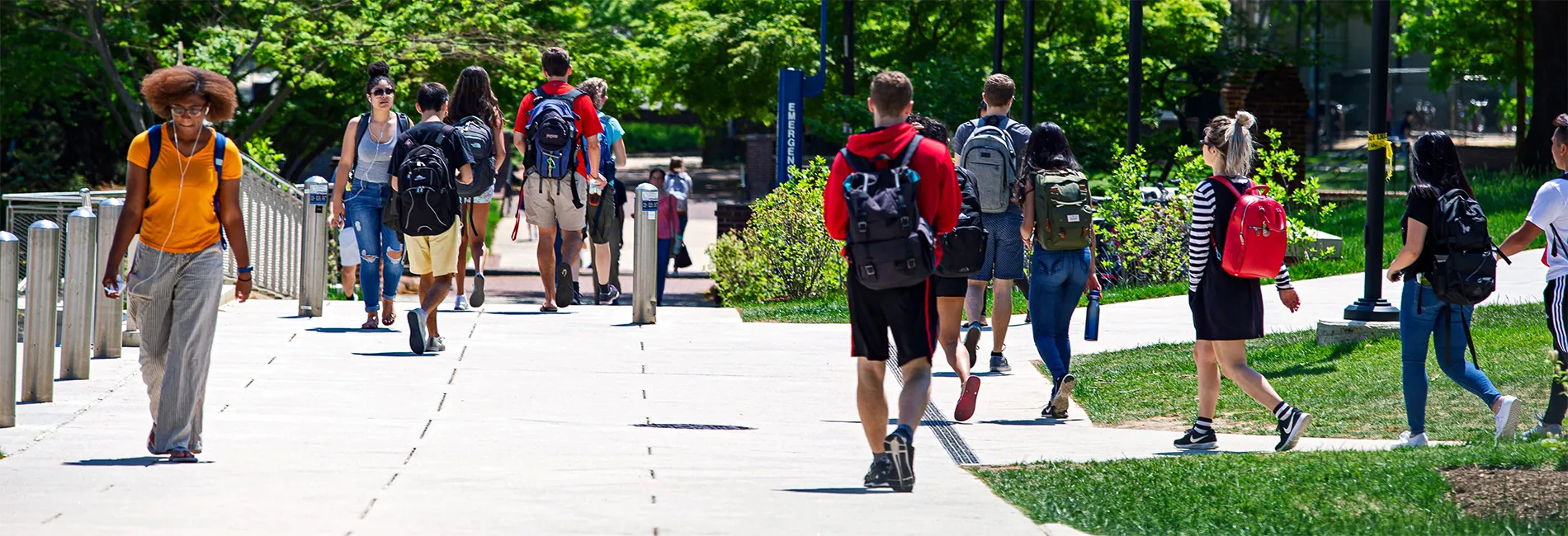 Students walking outside