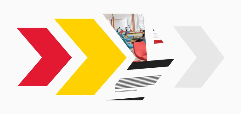 chevron shapes with abstract web component designs masked