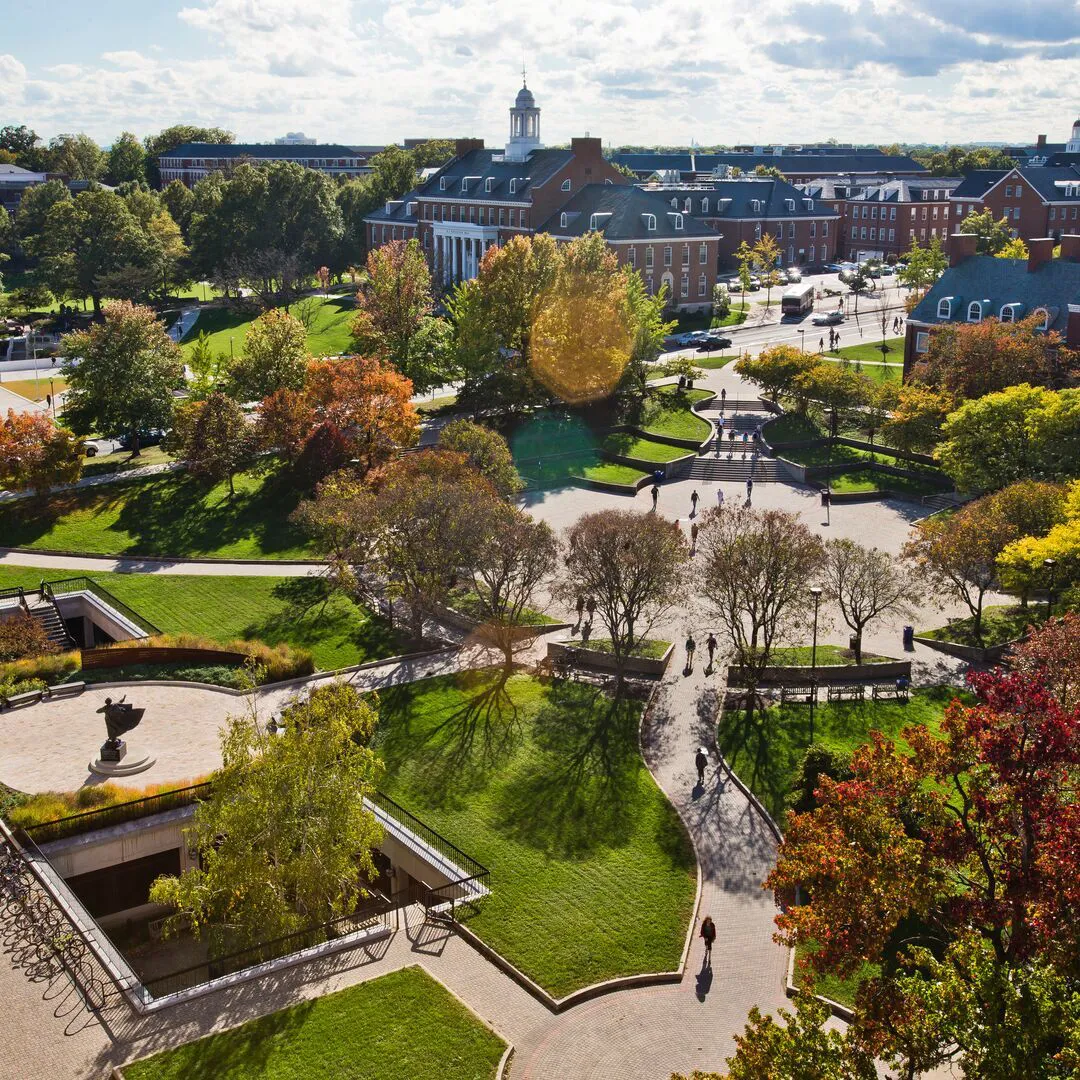 Aerial view of Hornbake Plaza