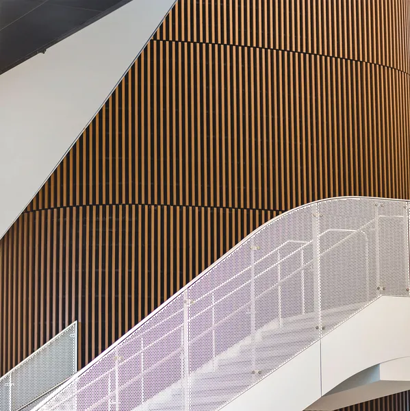 a staircase in a modern building
